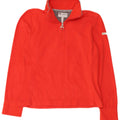 Champion Damen Easy Fit Fleece-Pullover mit Reißverschluss, UK 14, Mittelrot, Polyester