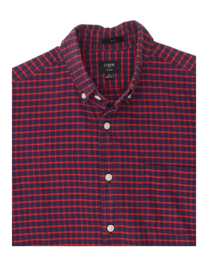 J. CREW Mens Slim Shirt XS Navy Blue Check Cotton Vintage J. Crew and Second-Hand J. Crew from Messina Hembry 
