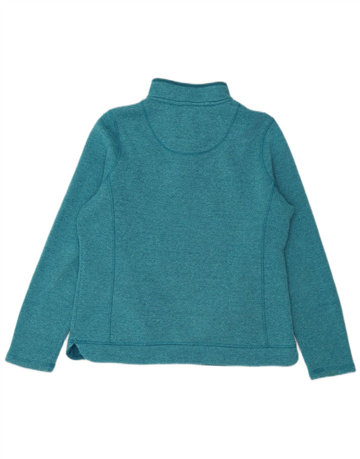 Weird Fish Womens Zip Neck Sweatshirt Jumper UK 12 Medium Blue Polyester