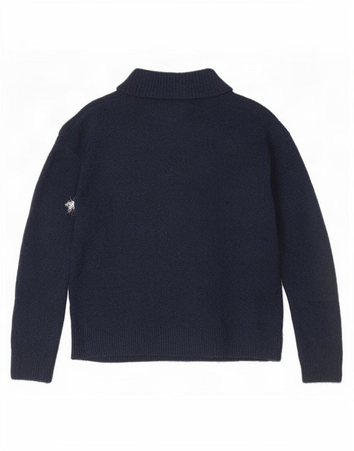 Marks & Spencer Womens Turtle Neck Jumper Sweater UK 10 Small Navy Blue