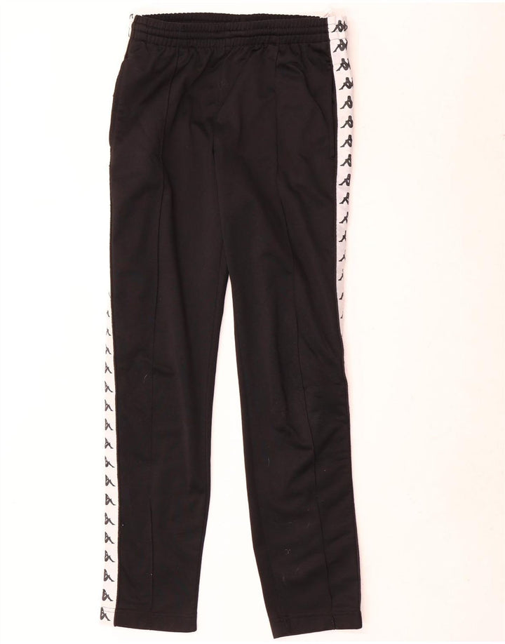 Kappa Mens Graphic Tracksuit Trousers Small Black Colourblock Polyester
