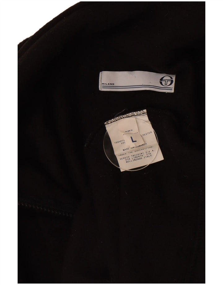 Sergio Tacchini herre lynlås hals fleece jumper stor sort polyester