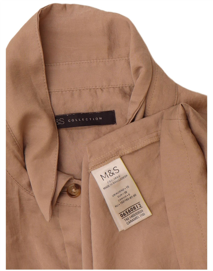 Camicetta a maniche corte da donna Marks & Spencer UK 10 piccola marrone