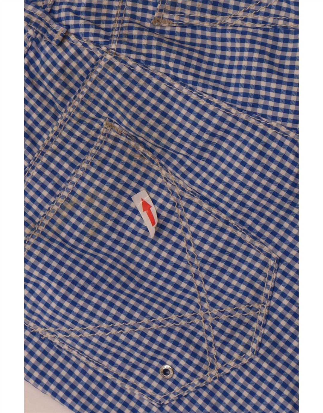 Roy Rogers Boys Chino Shorts 11-12 Years W26 Blue Gingham Polyamide