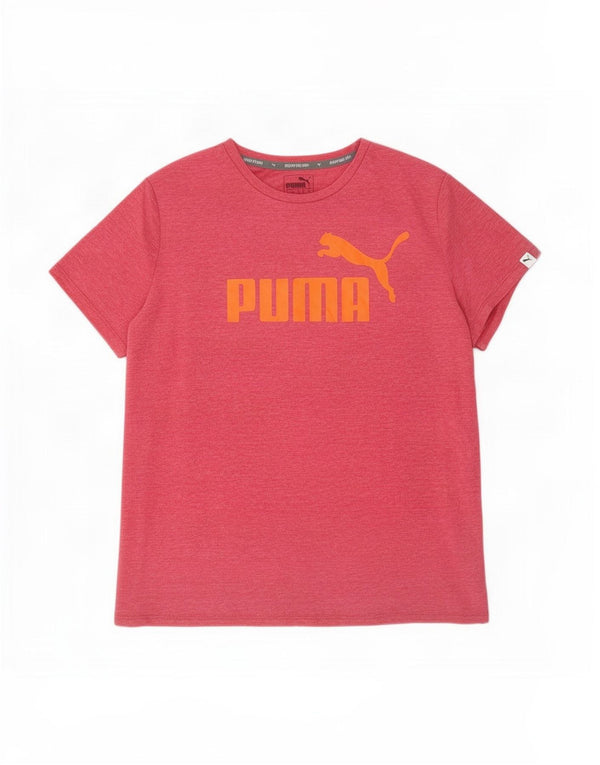 Puma Womens Graphic T-Shirt Top UK 16 Large Pink Flecked Polyester