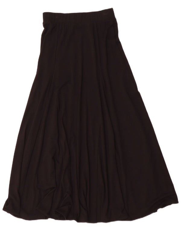 MINT FLØJL Dame højtaljet Maxi-nederdel UK 8 Small W26 Black Viscose