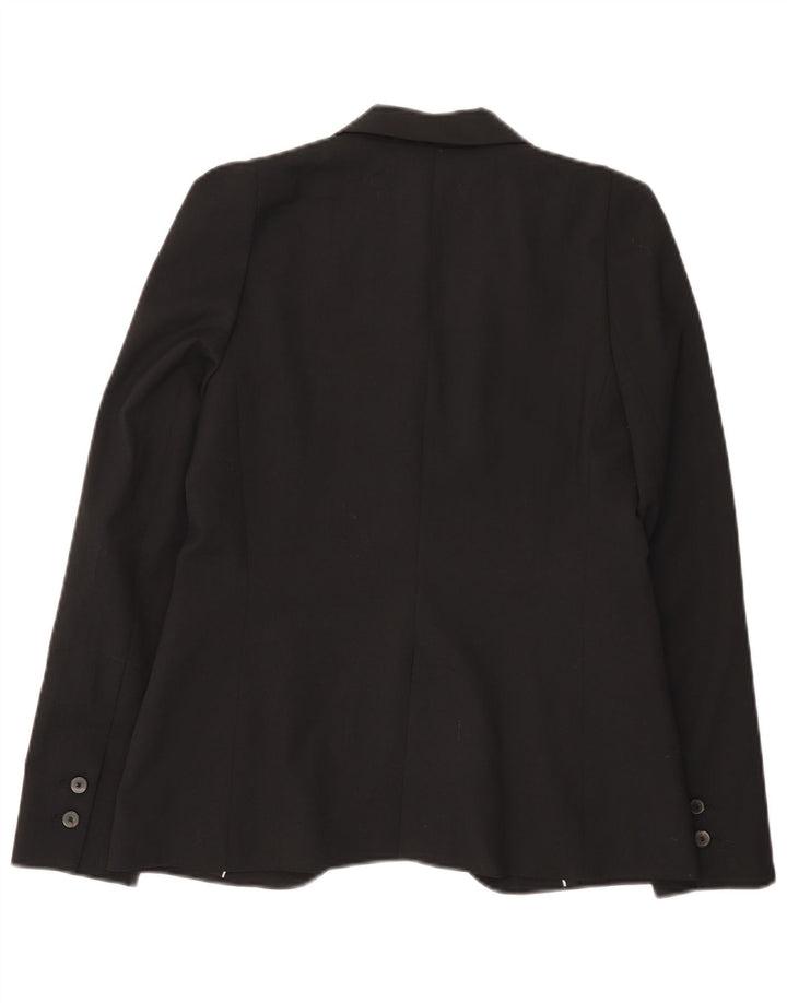 Zara Mujer Chaqueta Blazer De 1 Botón UK 10 Small Poliéster Negro
