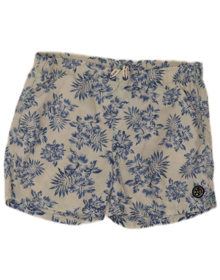 Maui and Sons Mens Swimming Shorts Medium  Blue Floral Polyamide