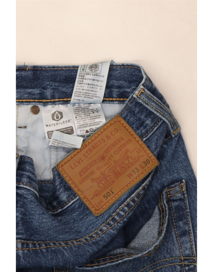 Levi's Herre 501 Straight Jeans W33 L30 Blå Bomuld