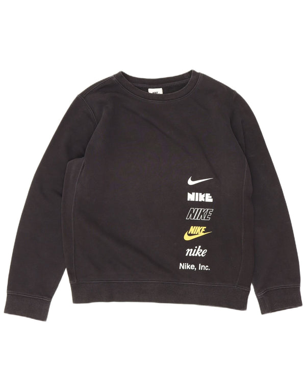 Nike Boys Graphic Sweatshirt Jumper 12-13 år Large Black Cotton Sports
