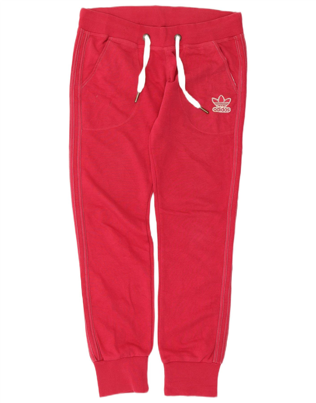 Adidas Womens Tracksuit Trousers Joggers IT 44 Medium Red Cotton