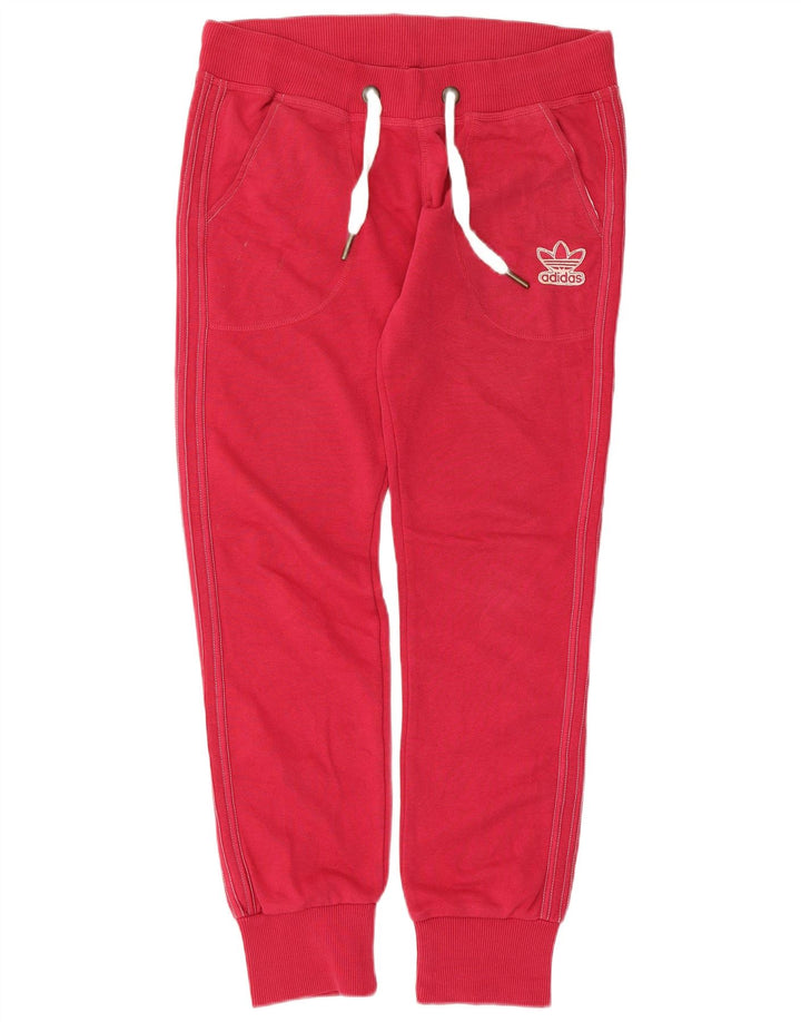 Adidas Womens Tracksuit Trousers Joggers IT 44 Medium Red Cotton