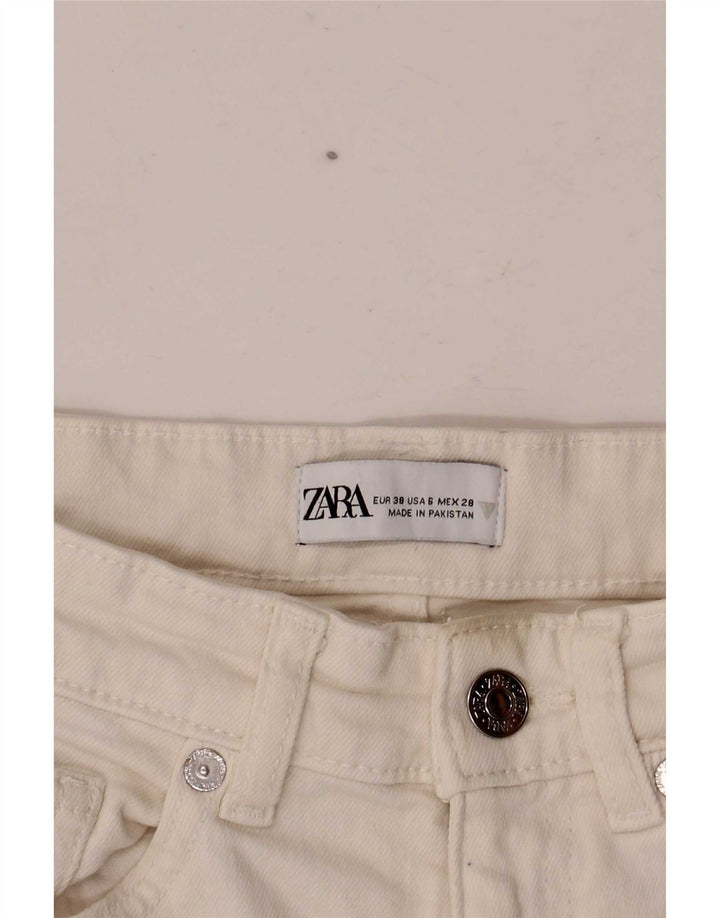 Zara Jean court bootcut pour femme EU 38 Small W28 L24 Blanc
