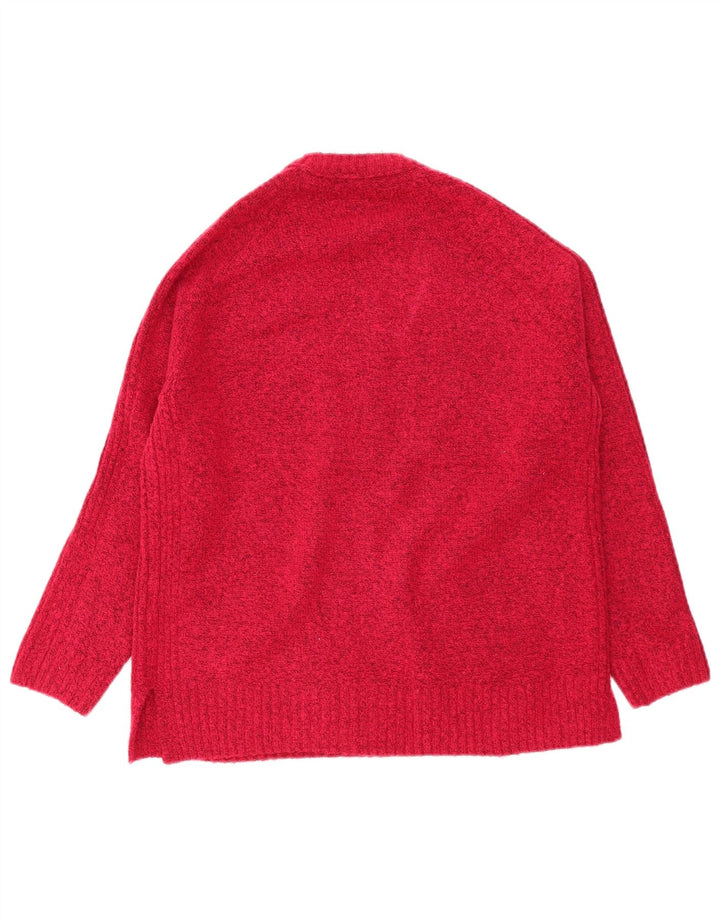Marks & Spencer Womens Crew Neck Jumper Sweater UK 14 Medium Burgundy