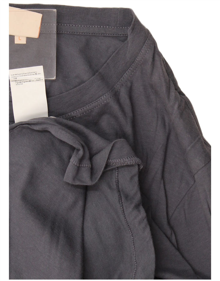 Hugo Boss Mens Graphic Top Long Sleeve Large Grey Cotton