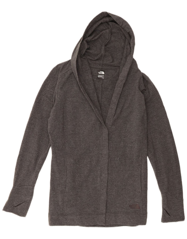 The North Face Womens Hooded Open Cardigan Sweater UK 16 Large Grey Cotton