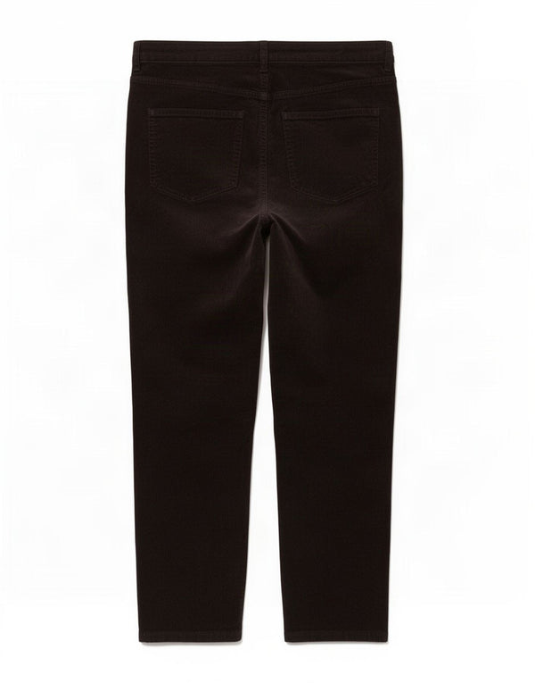 Pantaloni di velluto a coste affusolati da donna Marks & Spencer UK 18 XL W36 L28 Marrone