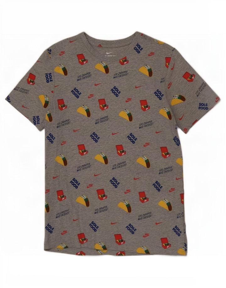 T-shirt grafica da uomo Nike Top in cotone grigio medio