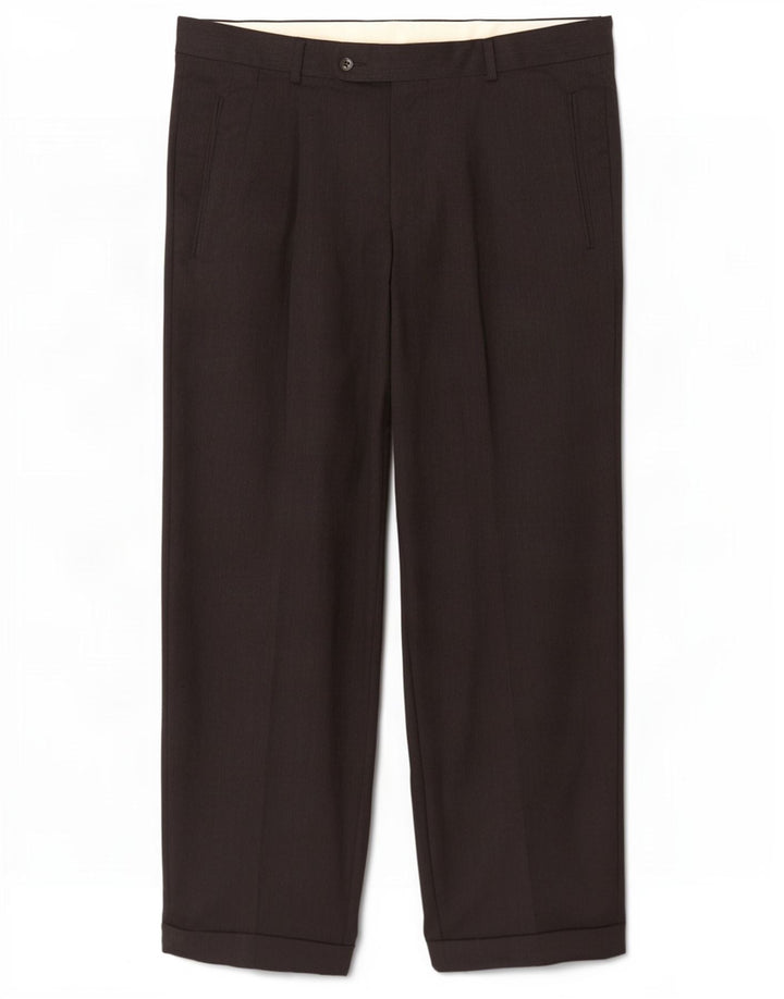 Pantaloni da abito con pegging da uomo Hugo Boss W34 L30 in lana nera