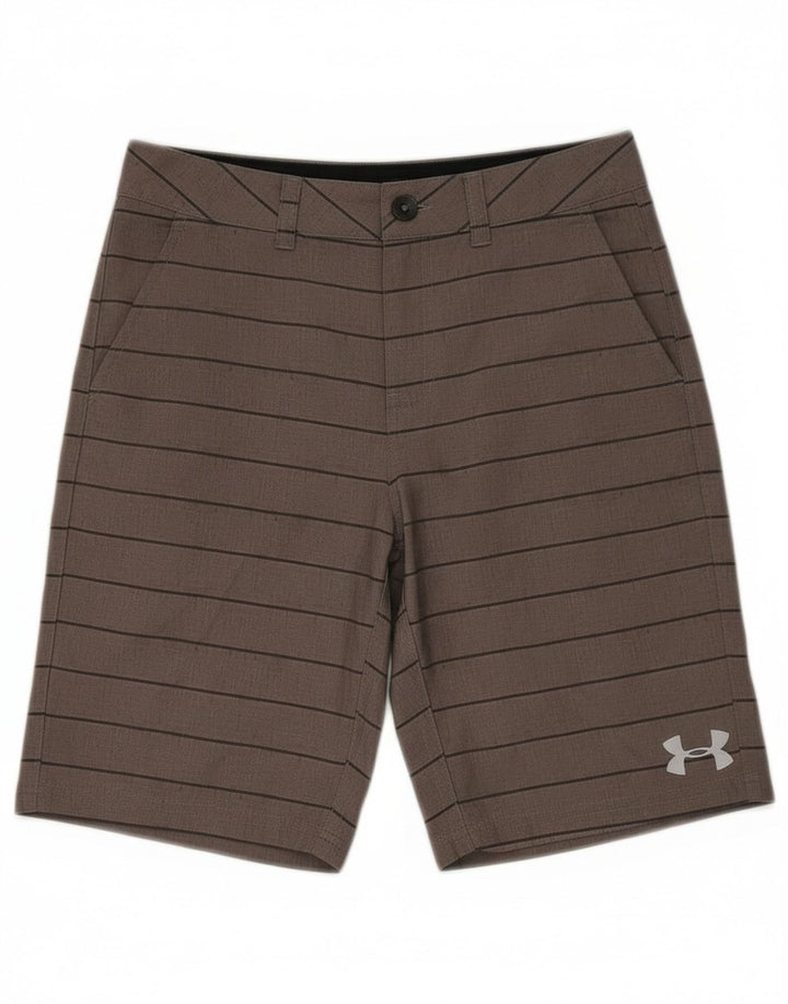 Under Armour Boys Chino Shorts 9-10 Years W25 Grey Striped Polyester
