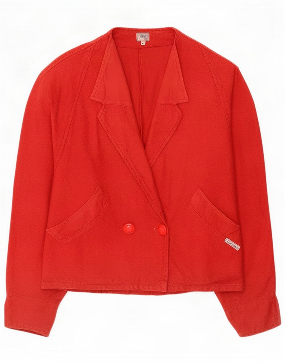 Vintage Womens Double Breasted Blazer Jacket UK 14 Medium Red Bumbac