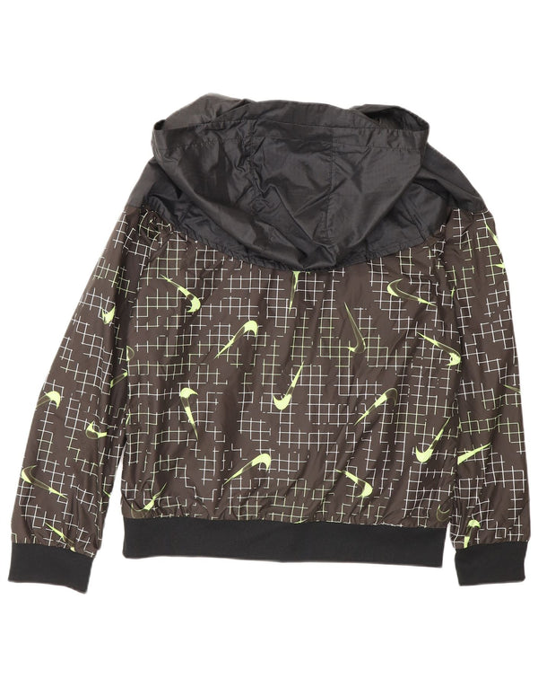 Nike Boys Grafisk hættetrøje med lynlås 12-13 år Stor Sort Geometrisk