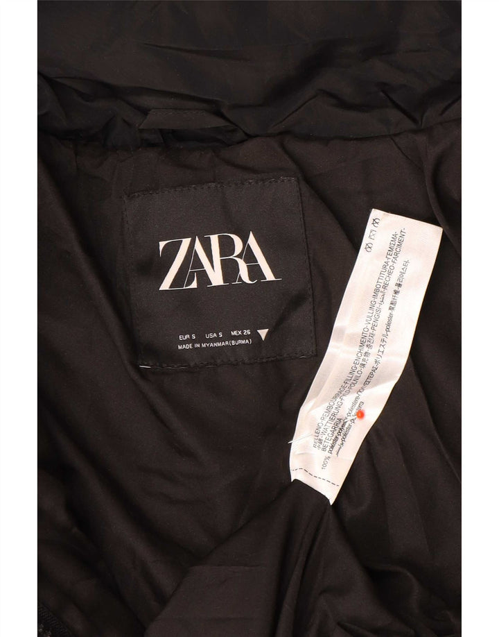 Cappotto imbottito oversize con cappuccio da donna Zara UK 10 piccolo poliestere nero