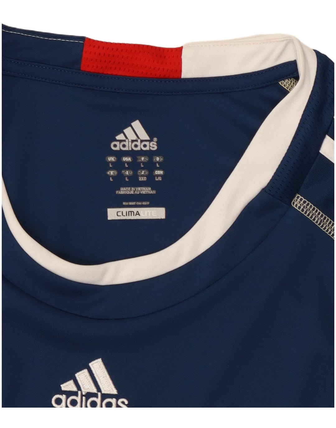Adidas Mens Climalite T-Shirt Top Large Navy Blue Polyester