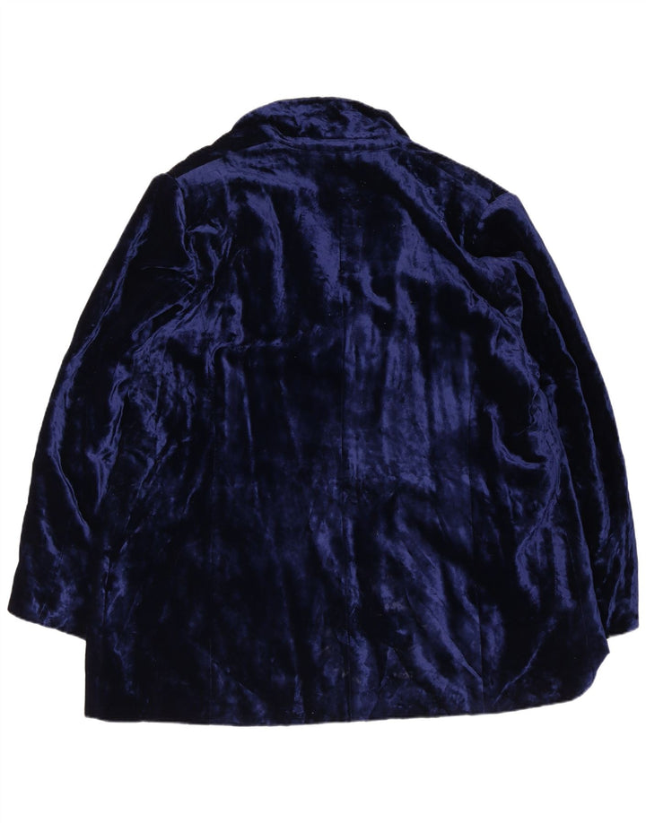 Marina Rinaldi Damen Basic 2-Knopf-Blazer aus Samt, Größe 31, XL, Blau