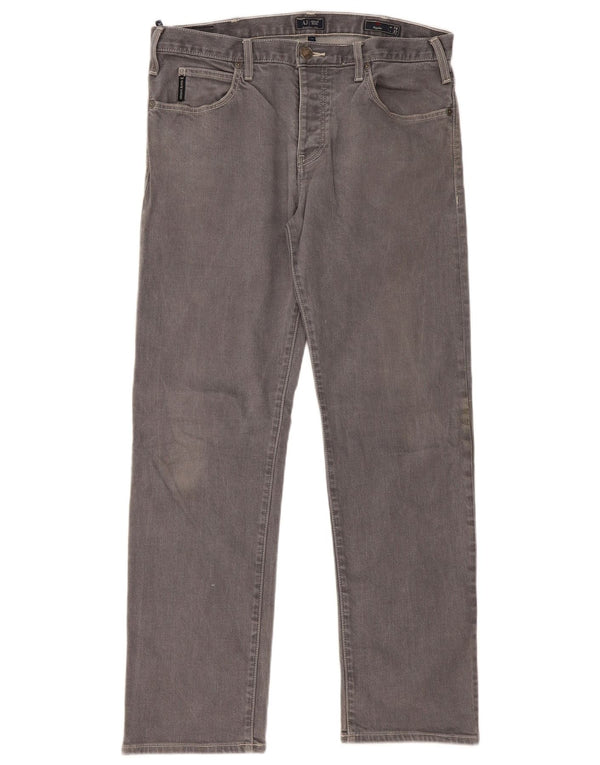 Armani Womens Regular Straight Jeans W34 L32 Grå Bomuld