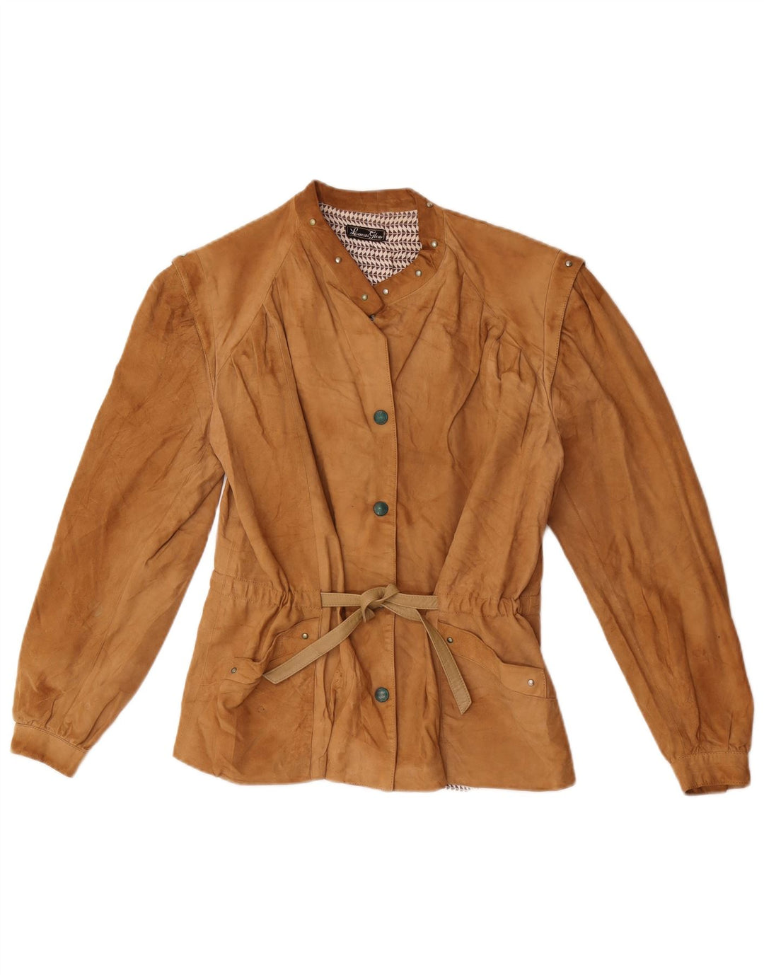 Bomber Vintage de damă din piele intoarsa IT 42 Medium Beige Piele