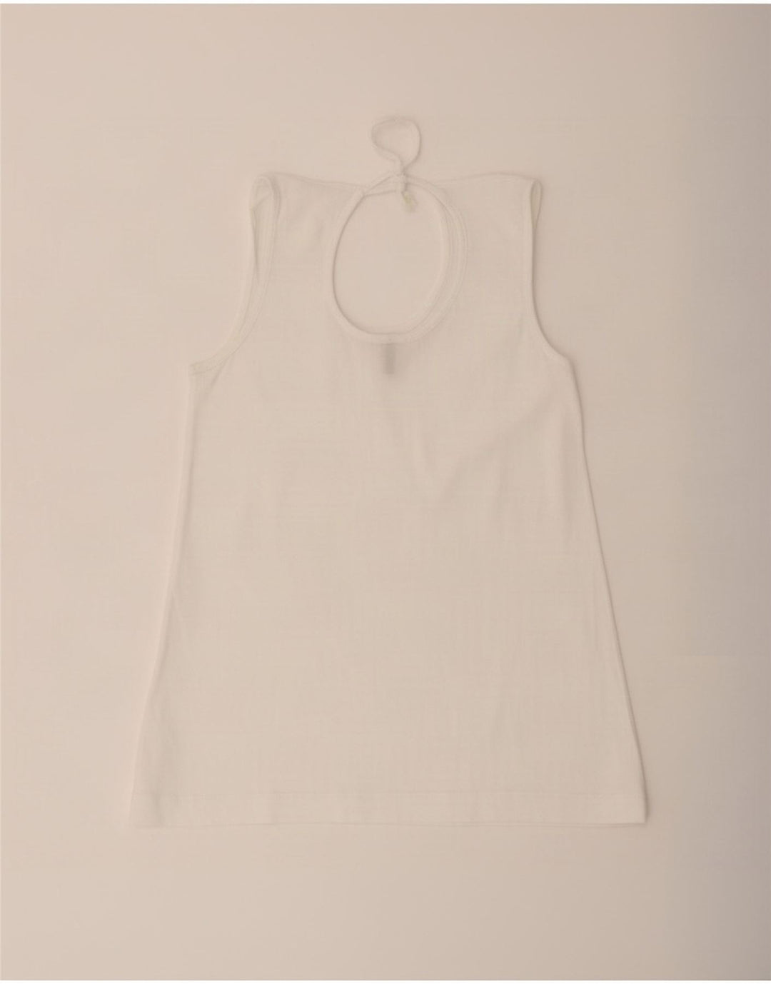 Benetton Womens Sleeveless Blouse Top UK 12 Medium White