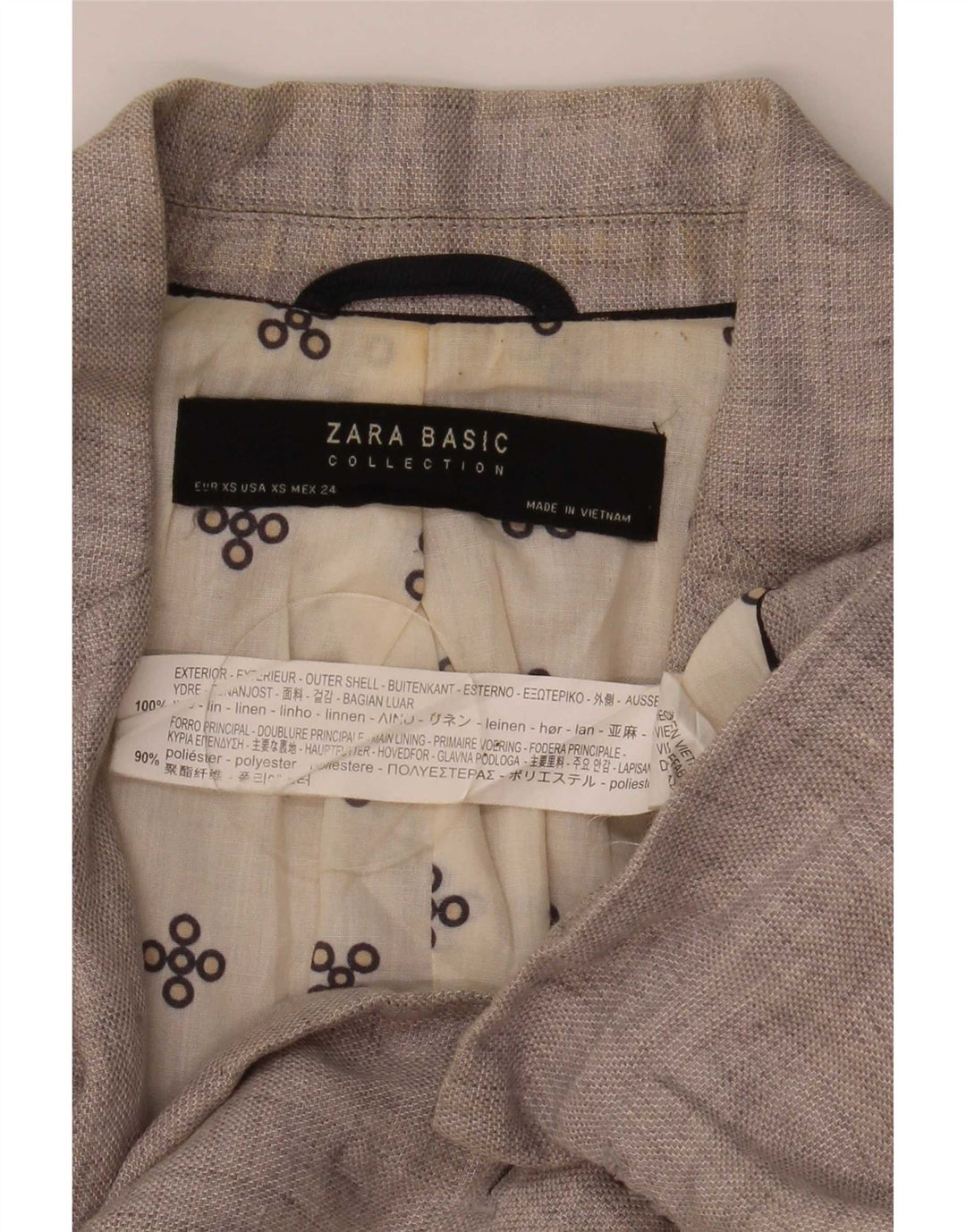 Blazer pentru femei Zara, cu 1 nasture, UK 6 XS, in gri