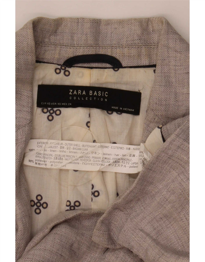 Blazer pentru femei Zara, cu 1 nasture, UK 6 XS, in gri