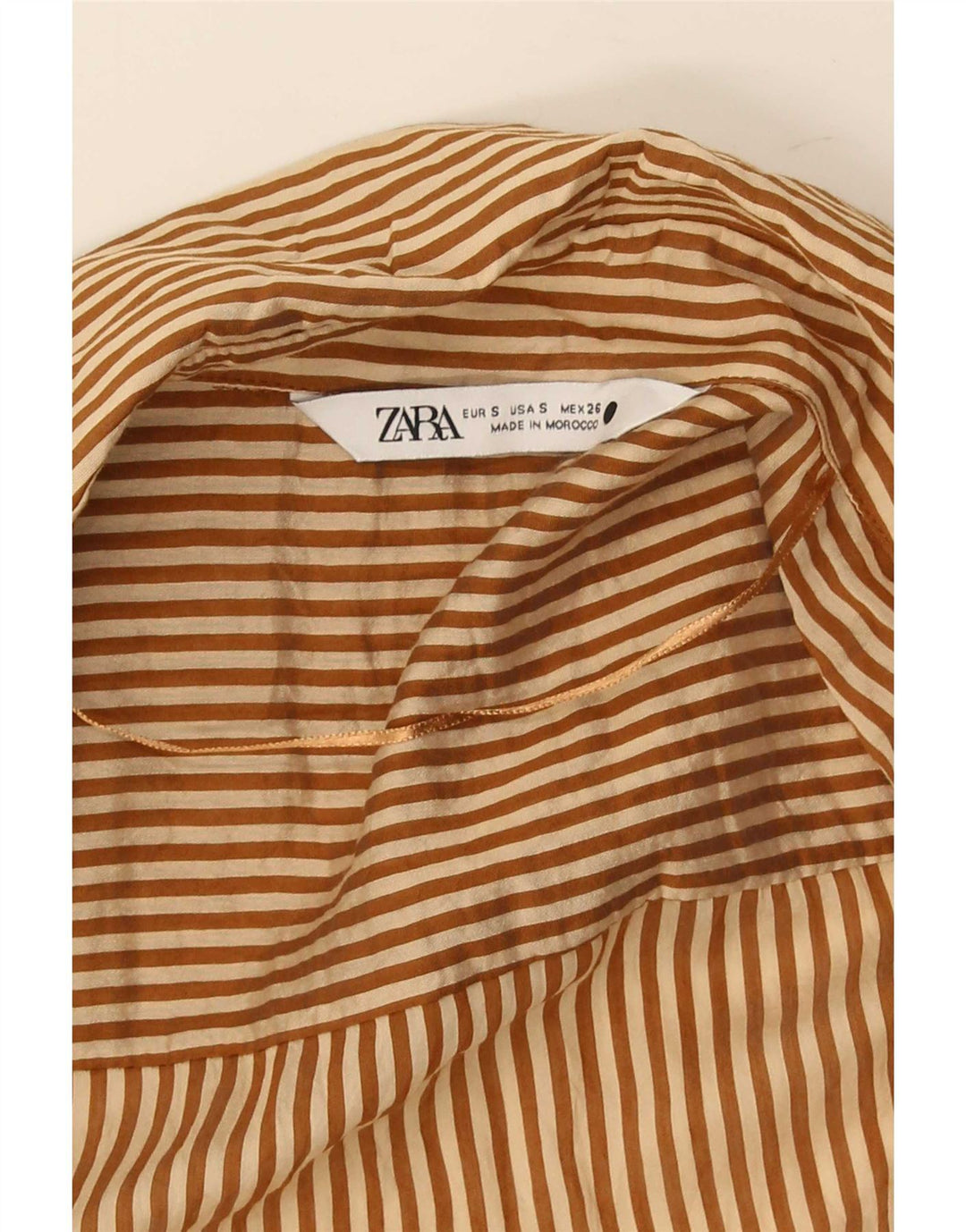 Zara Womens Oversized Robe Dress UK 10 Small Brown Pinstripe