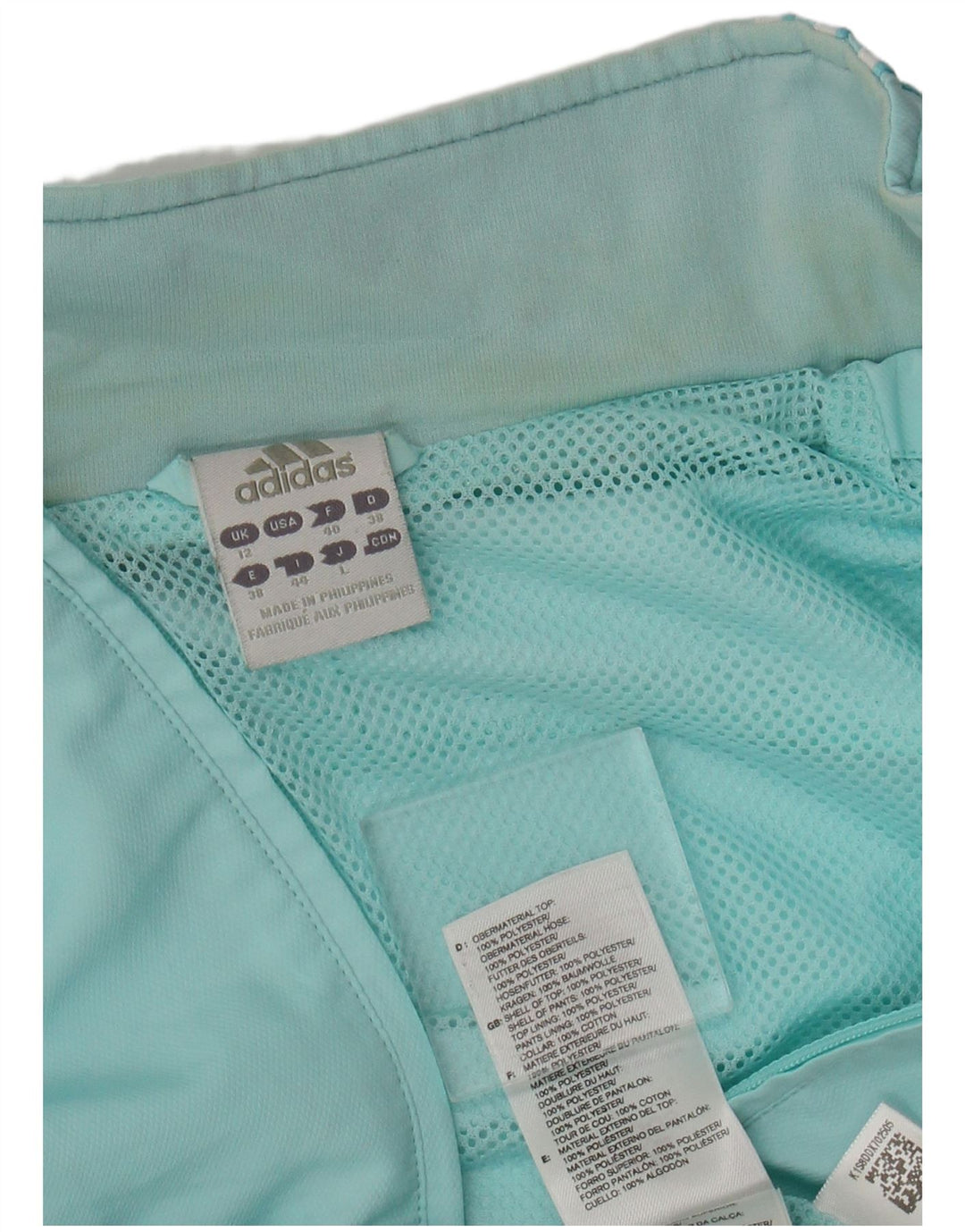Adidas Womens Tracksuit Top Jacket UK 12 Medium Blue Polyester