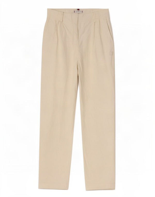Damskie spodnie chino z wysokim stanem Tommy Hilfiger UK 4 XS W24 L24 białe