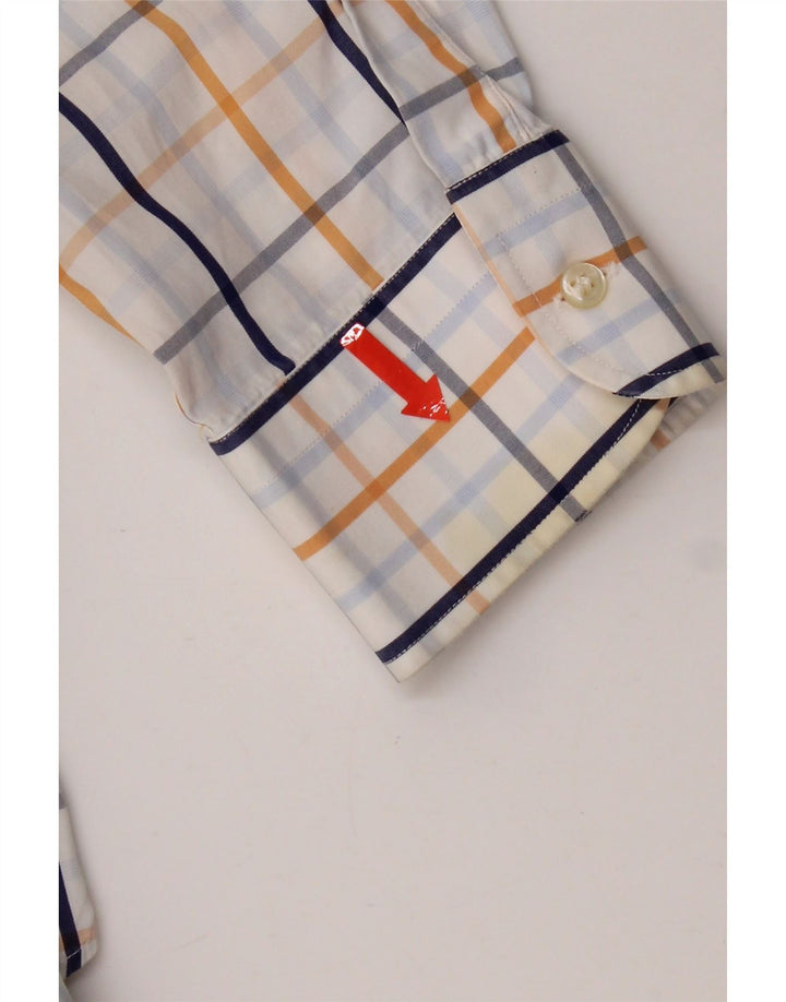 Paul & Shark Mens Shirt Size 44 XL White Check Cotton