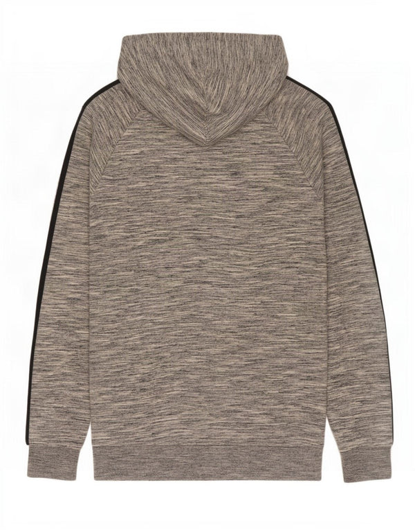 Maglione con cappuccio e zip da uomo Adidas XS in cotone chiazzato grigio