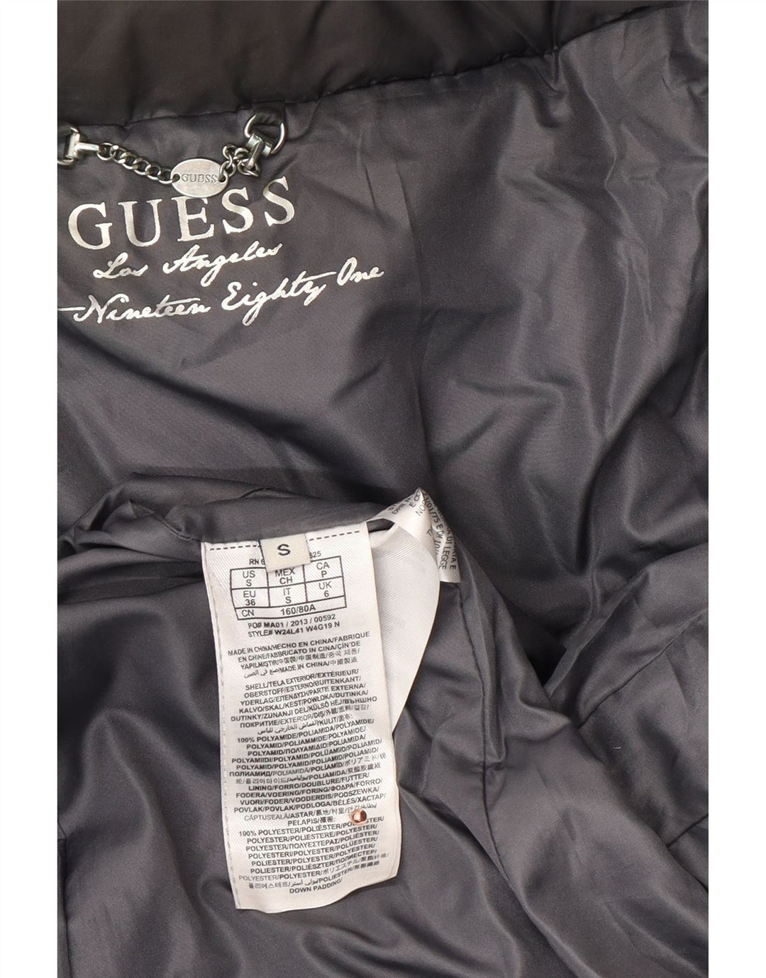 GUESS polstret frakke til kvinder UK 6 XS Grå polyester