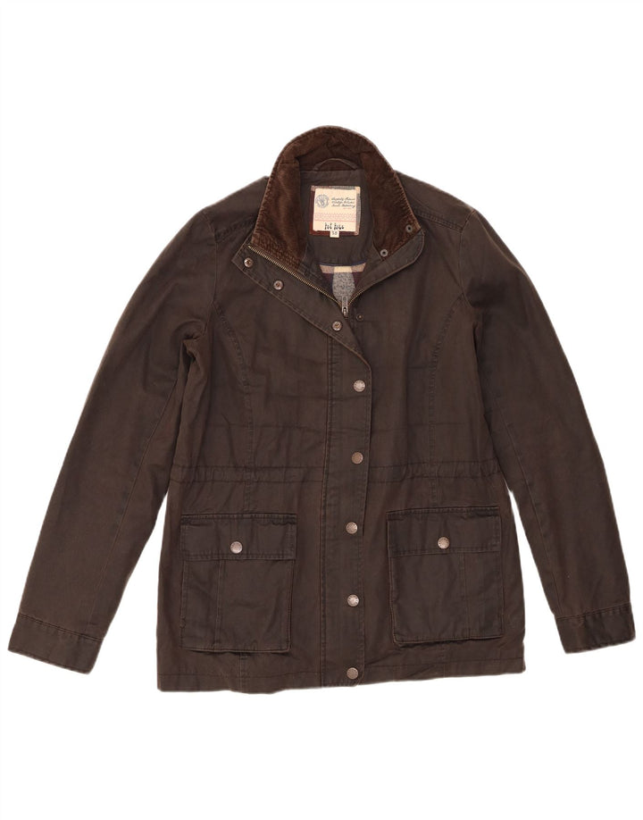 Fat Face Womens Waxed Cotton Jacket UK 10 Small Brown Cotton