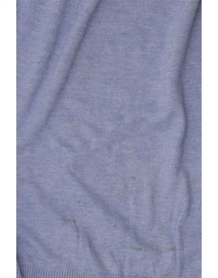 Zara Womens V-Neck Jumper Sweater UK 14 Medium Blue Polyester