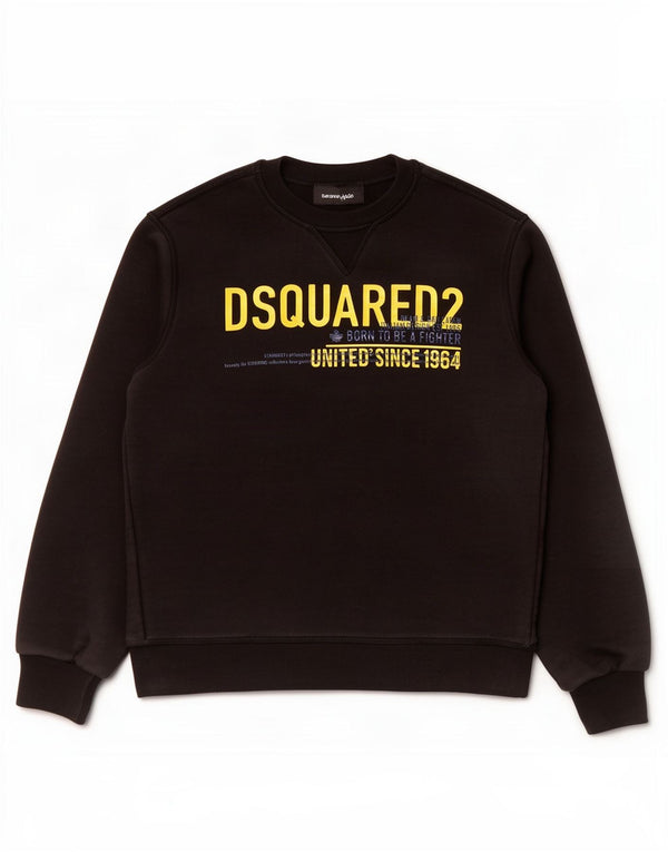 Suéter gráfico Dsquared2 para meninos 9-10 anos algodão preto