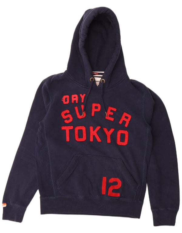 Superdry Ανδρικό γραφικό κουκούλα Jumper XL Navy Blue Cotton