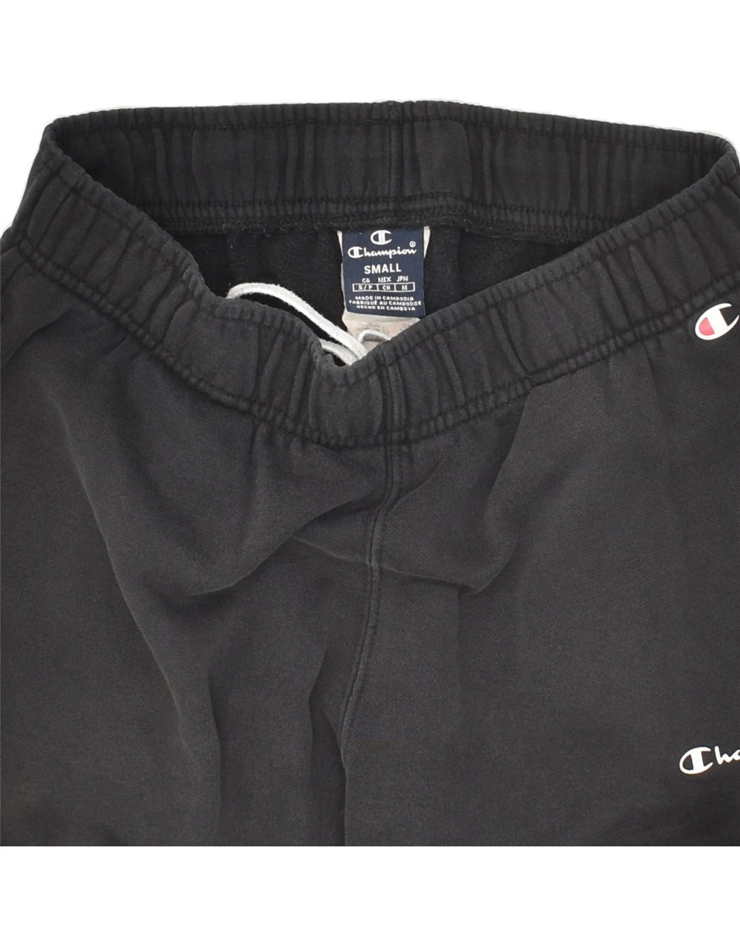 CHAMPION Mens Tracksuit Trousers Joggers Small Black Cotton | Vintage Champion | Thrift | Second-Hand Champion | Used Clothing | Messina Hembry 