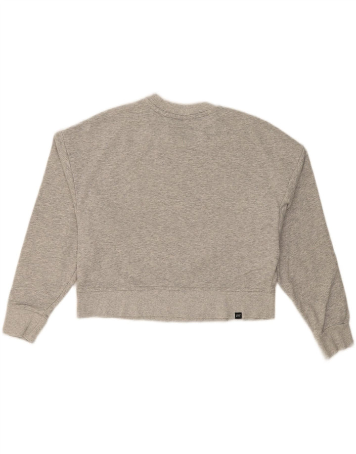 PUMA Womens Crop Graphic Sweatshirt Jumper UK 14 Medium Grey Flecked Vintage Puma and Second-Hand Puma from Messina Hembry 