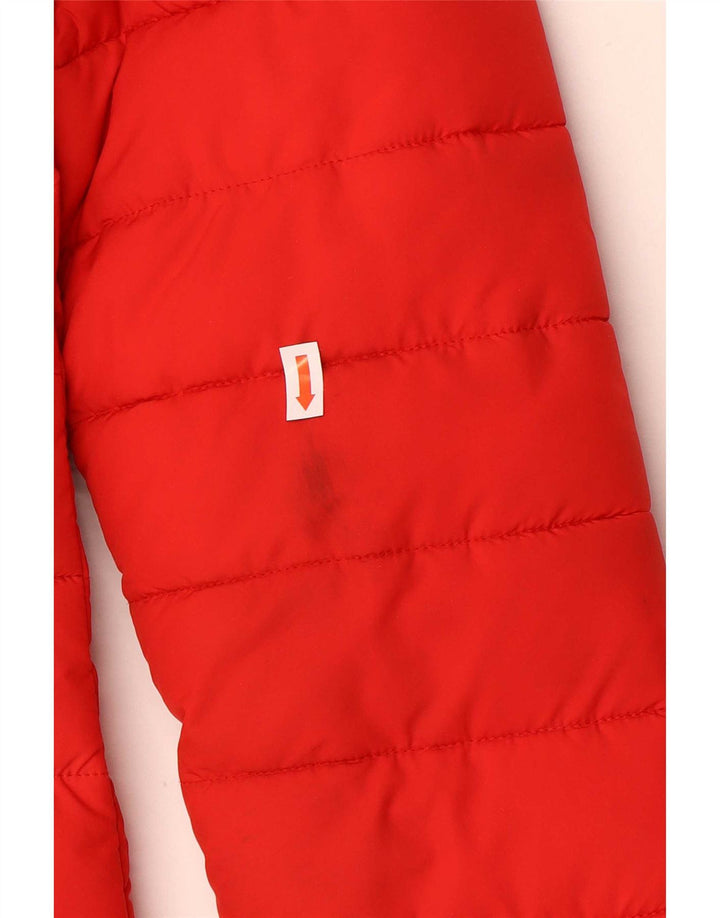 Superdry Manteau rembourré à capuche pour femme UK 8 Small Rouge Polyester