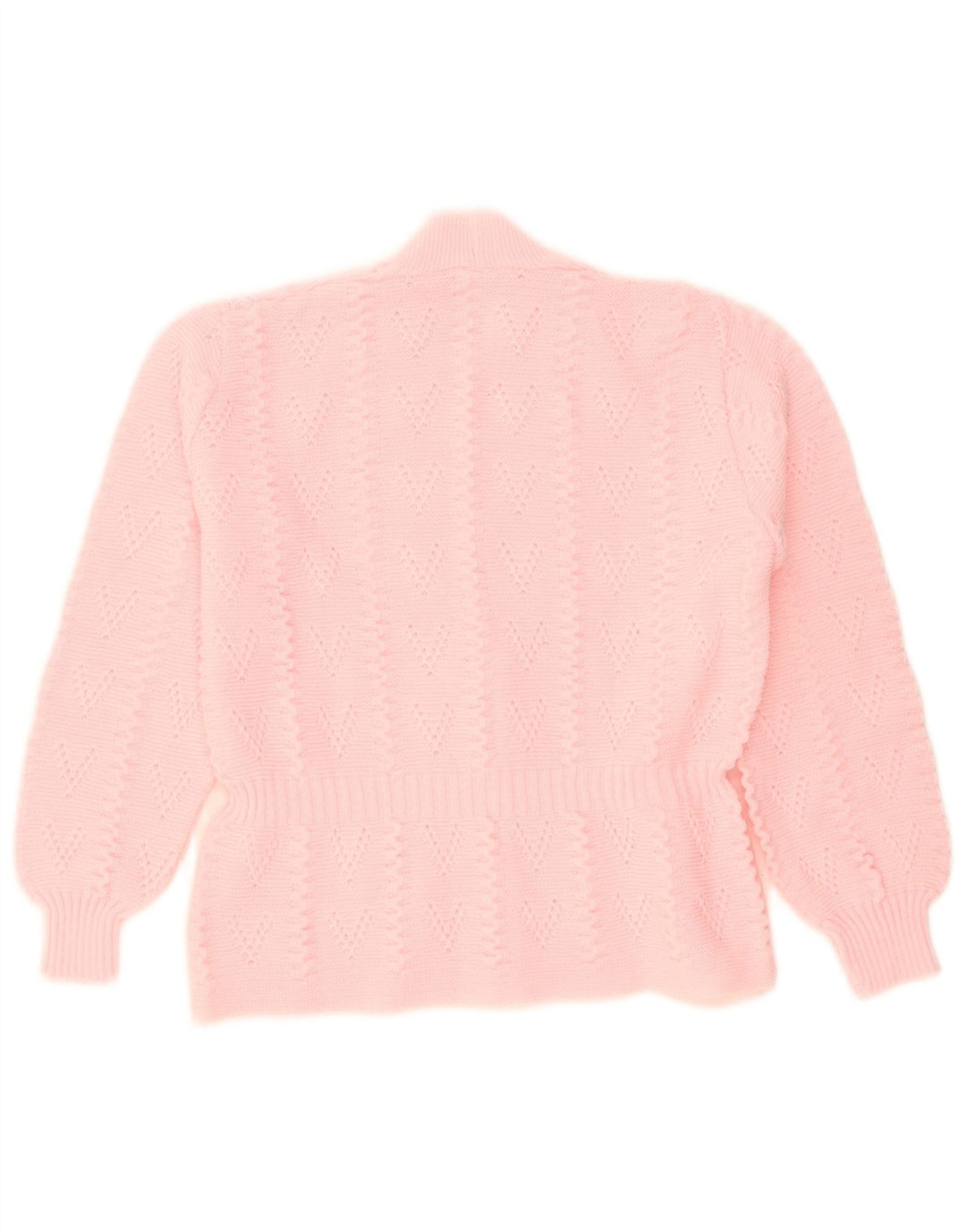 Vintage Womens Cardigan Sweater UK 14 Medium Pink Acrylic