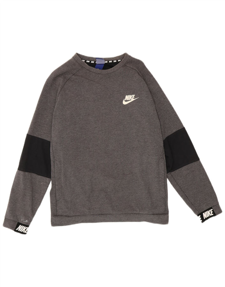 Nike grafisk sweatshirt til mænd, stor grå farveblok