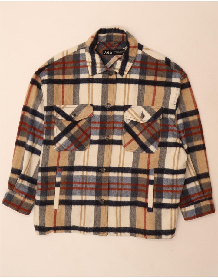 Zara Womens Oversized Lumberjack Flannel Shirt UK 18 XL Multicoloured Check